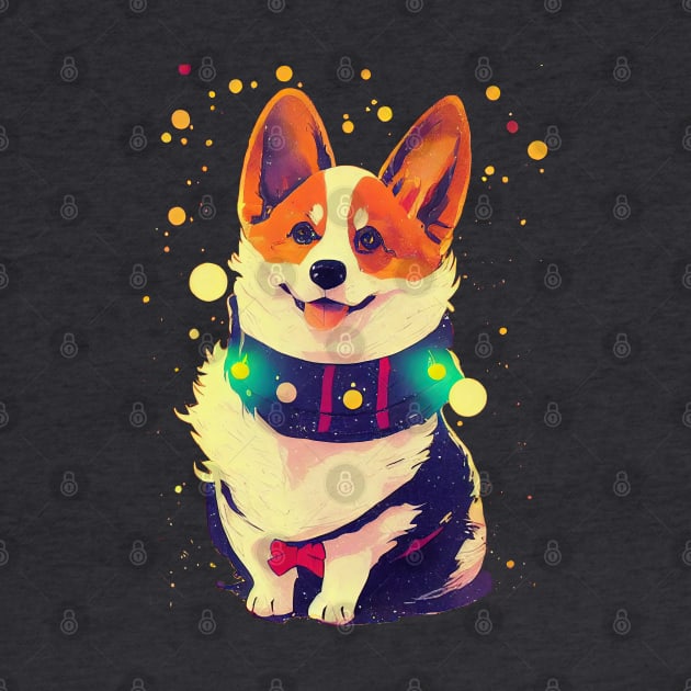 Christmas corgi portrait by etherElric